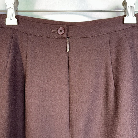 Laura Ashley Burgundy Wine Plum Wool Pencil Suit Skirt Size 8 Fits Small - Picture 8 of 8